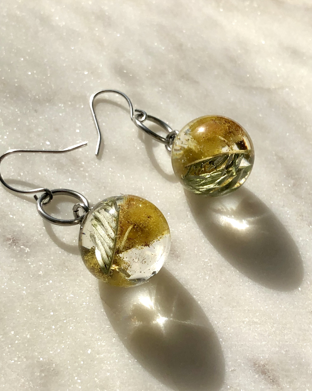 Boucles d'oreilles Bulles de Mimosa Rhodium