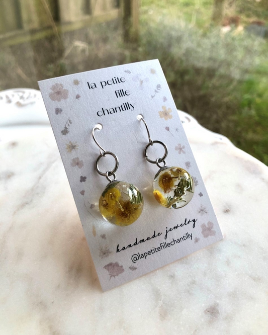 Boucles d'oreilles Bulles de Mimosa Rhodium
