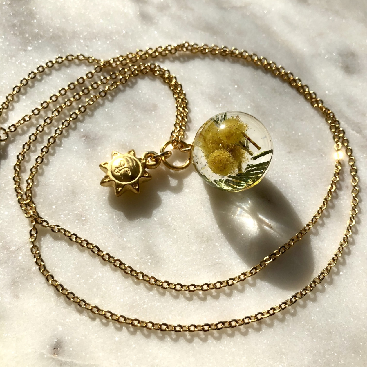 Collier Bulle de Mimosa Or