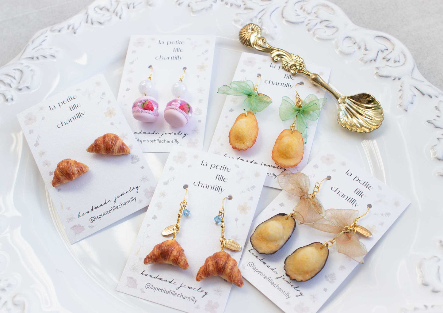 Boucles d'oreilles Madeleines Chocolat