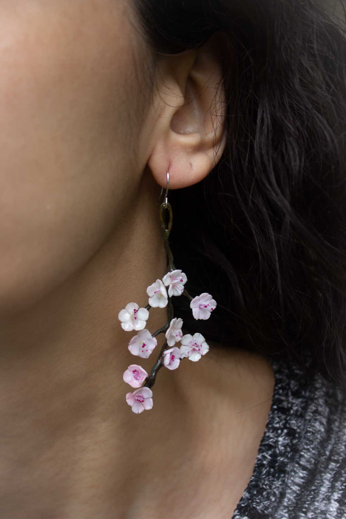 Boucles d'oreilles Branche de Cerisier Sakura