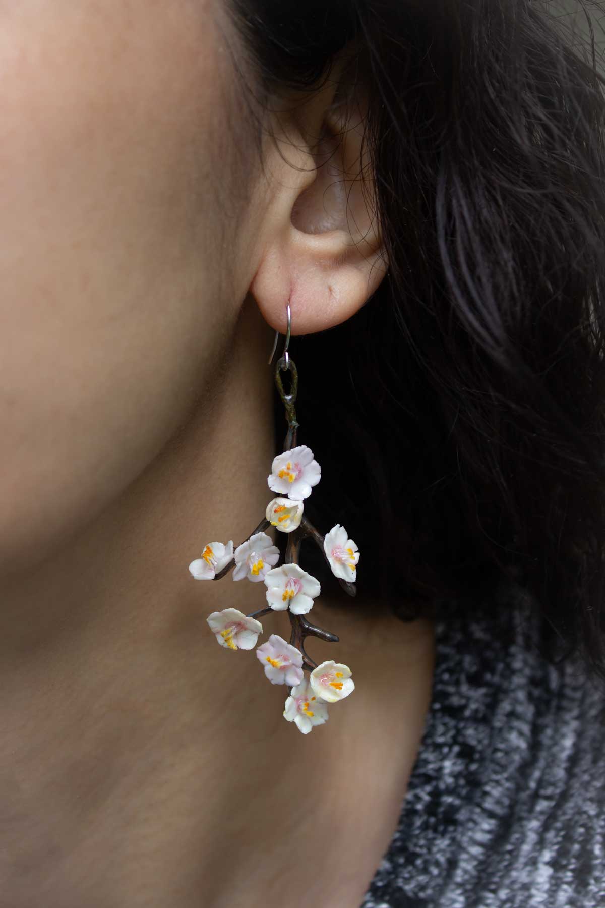 Boucles d'oreilles Branche de Cerisier Sunset