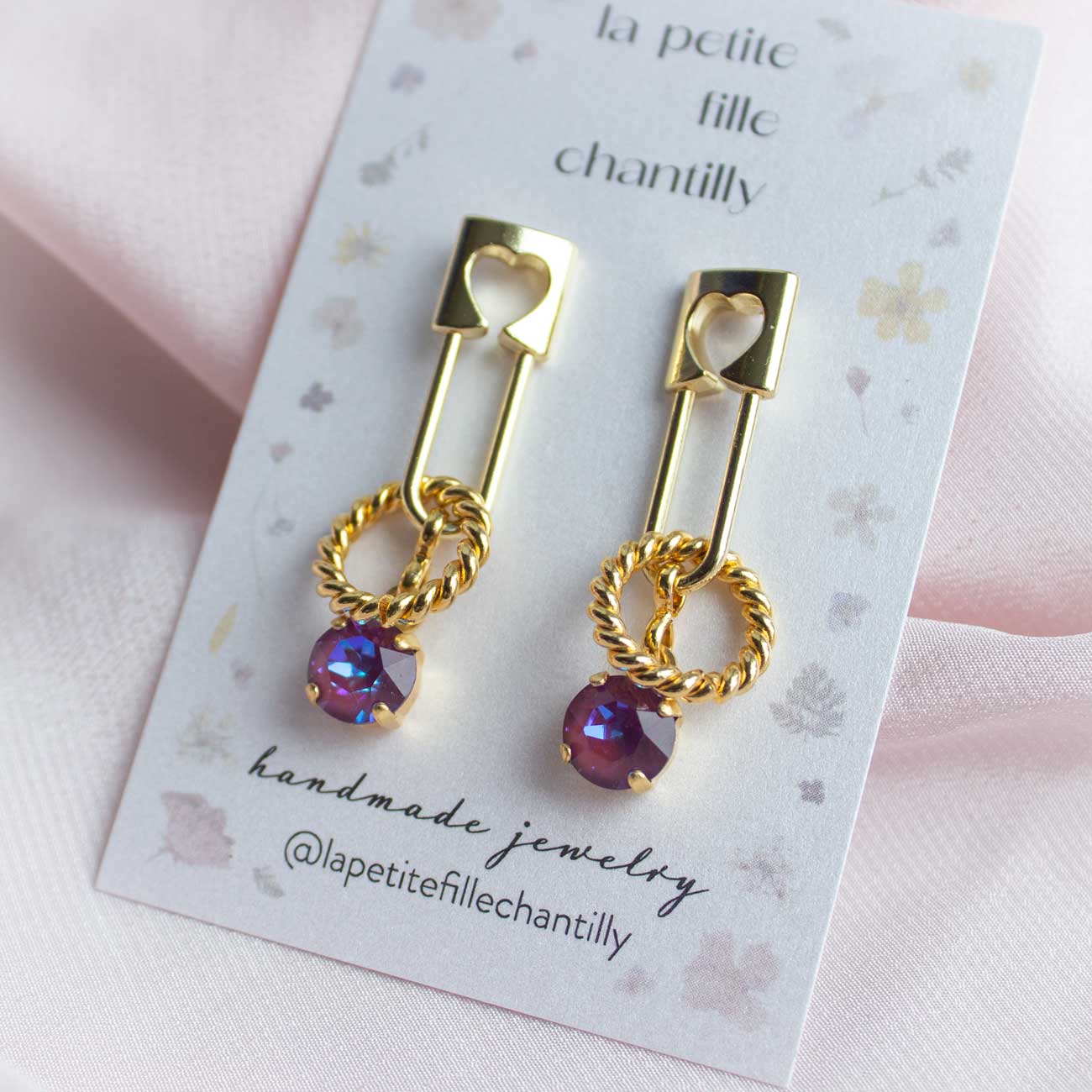 Pendientes de alfiler de corazón