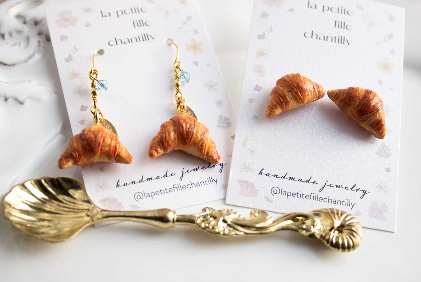 boucles d'oreilles croissants viennoiserie la petite fille chantilly