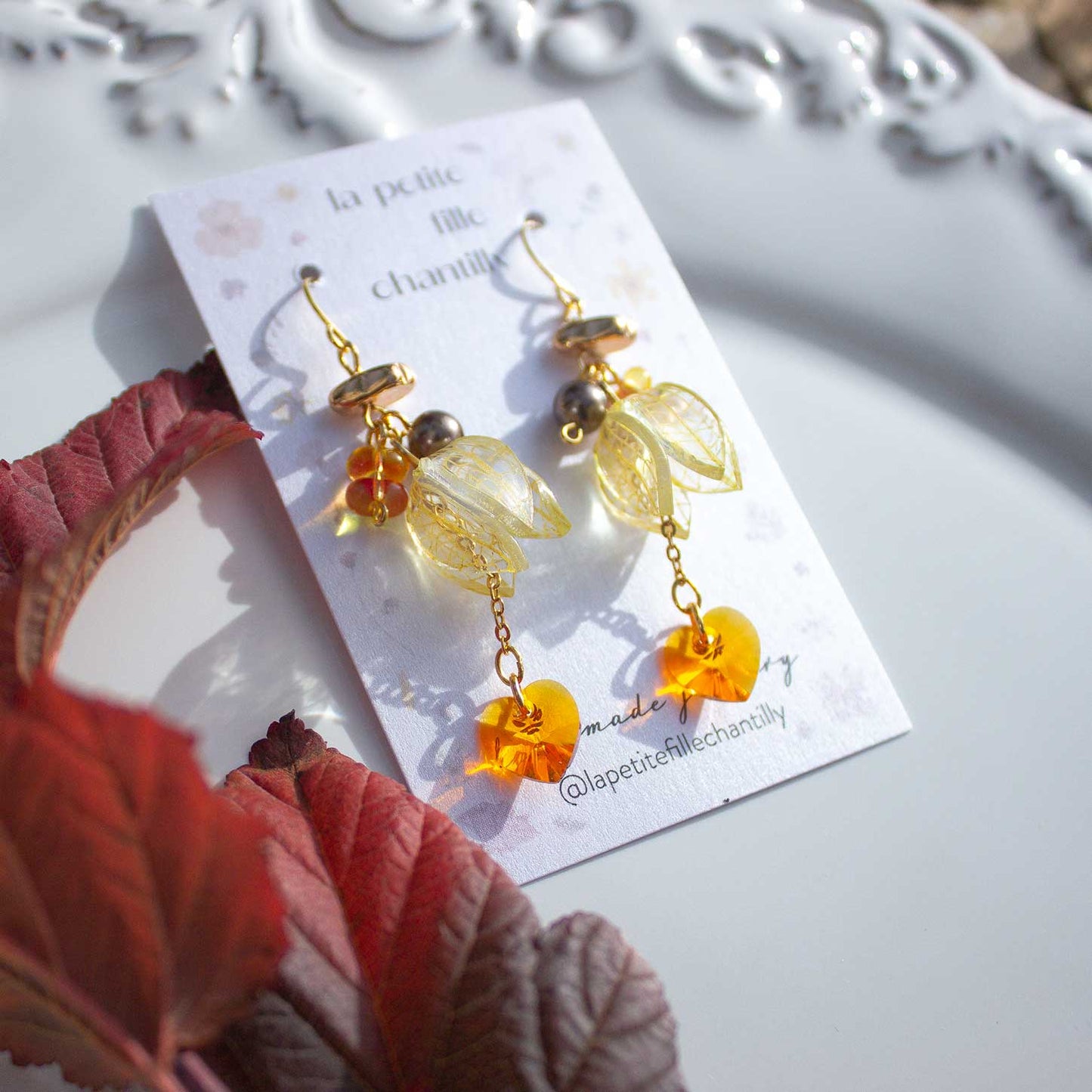 boucles d'oreilles pendantes physalis deuxième modèle