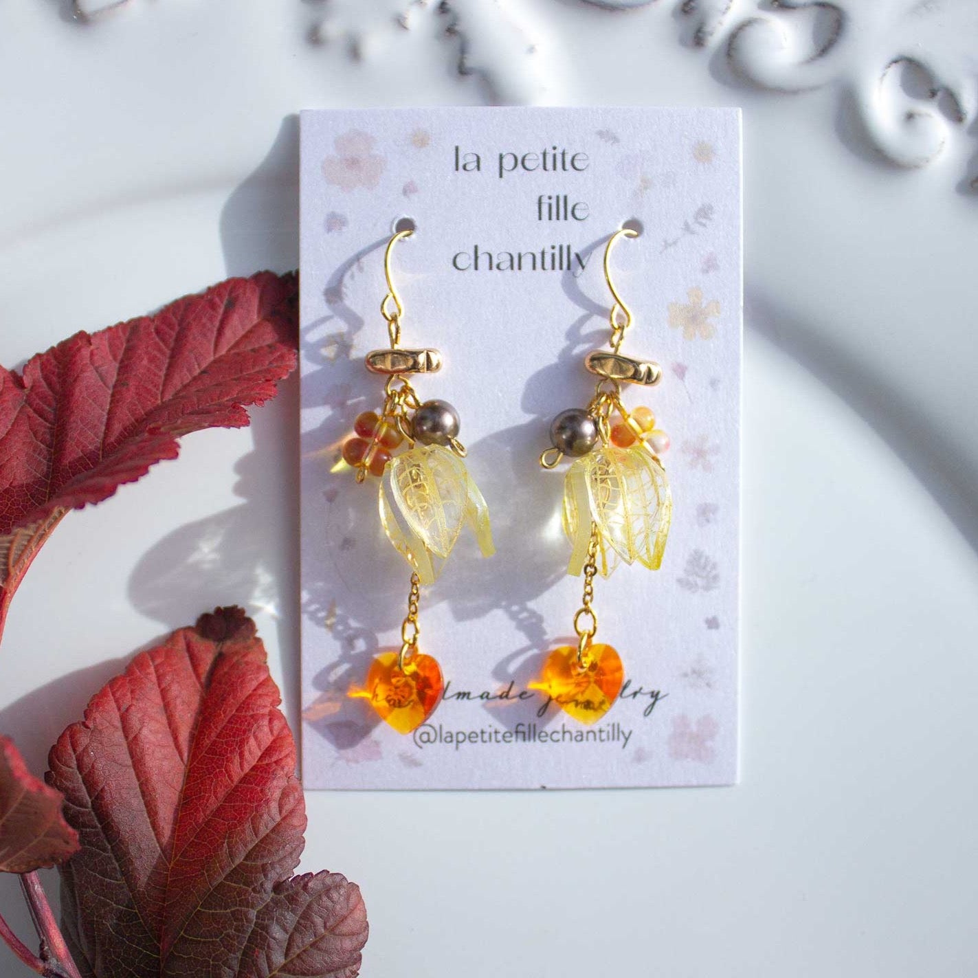 boucles d'oreilles pendantes physalis deuxième modèle