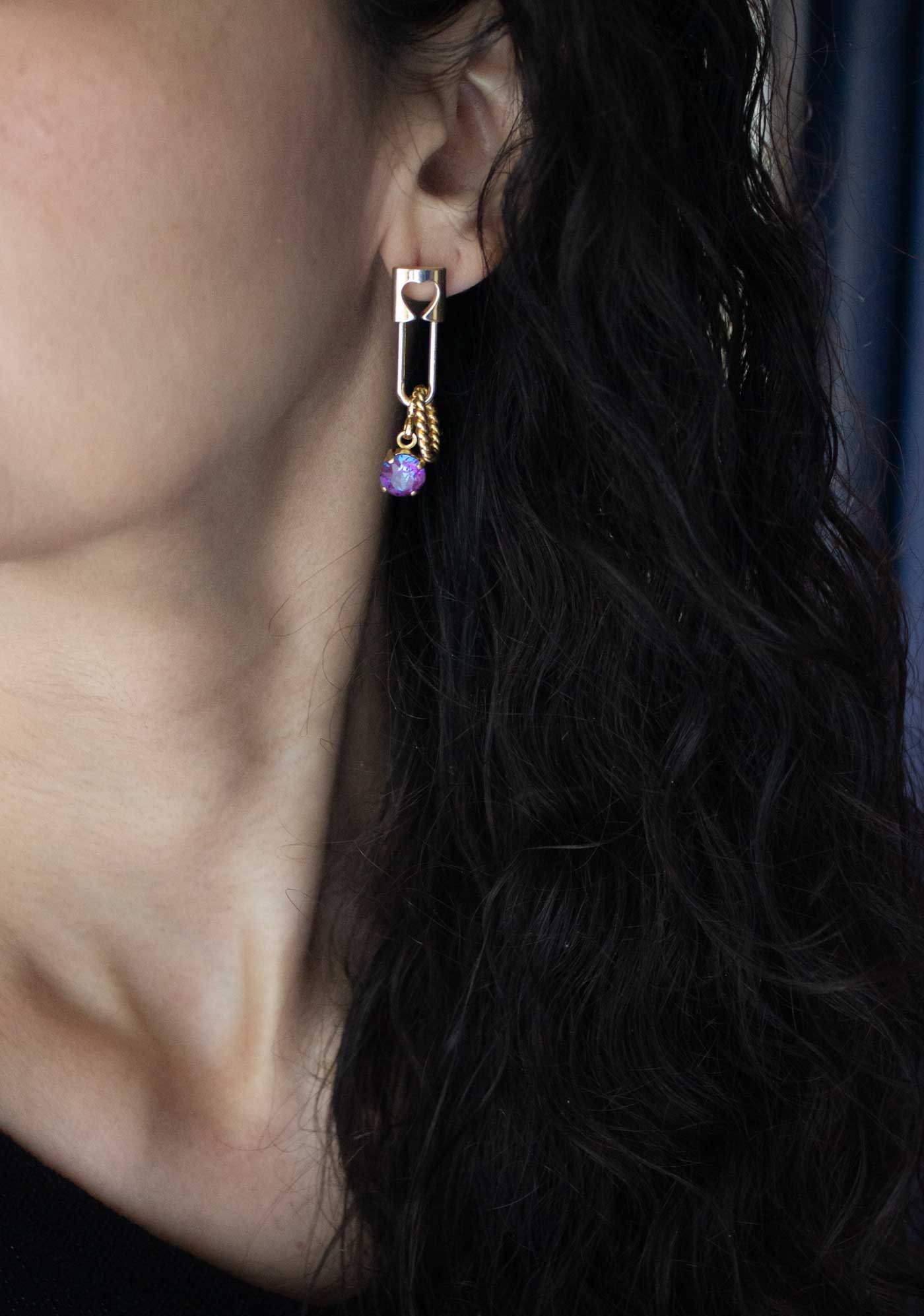 Pendientes de alfiler de corazón