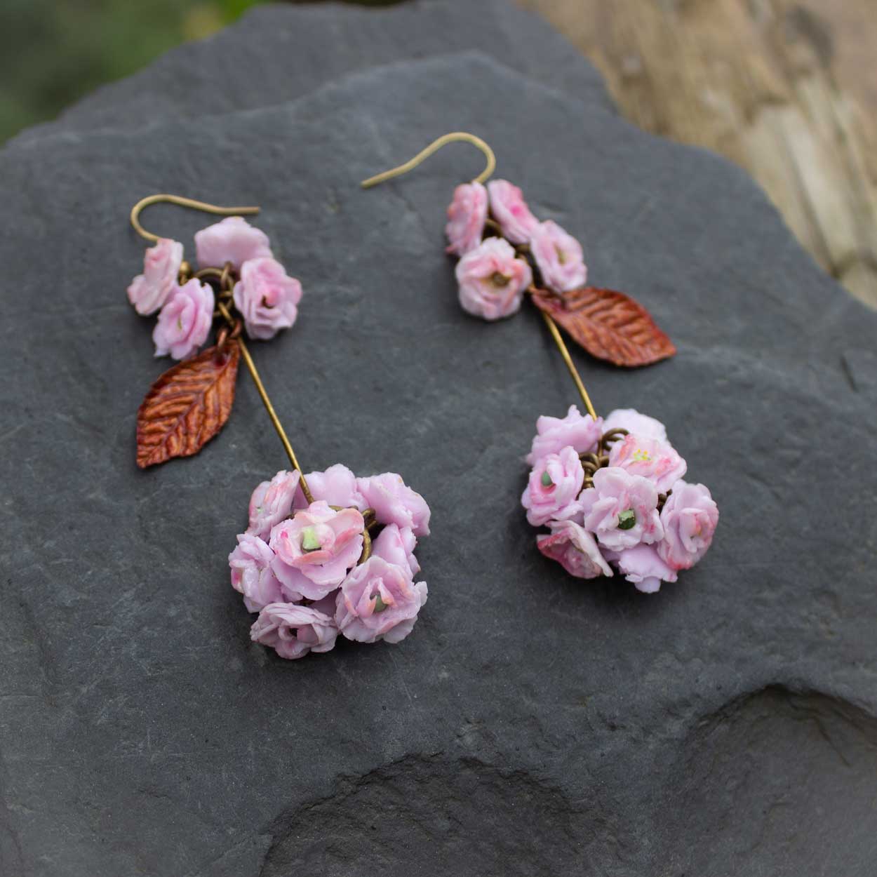 Boucles d'oreilles longues Pompon Kanzan