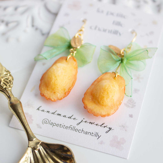 boucles d'oreilles pendantes madeleines
