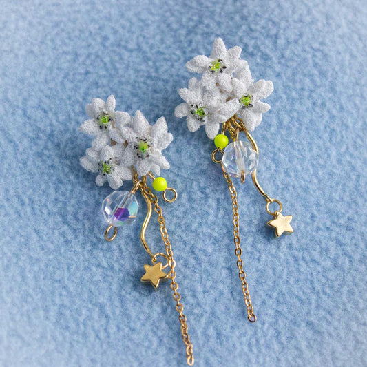 boucles d'oreilles fleur edelweiss